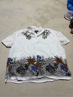 Houston white x target Short-Sleeve Button-Up Shirt pattern xl